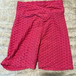 Women's Pink Textured Shorts